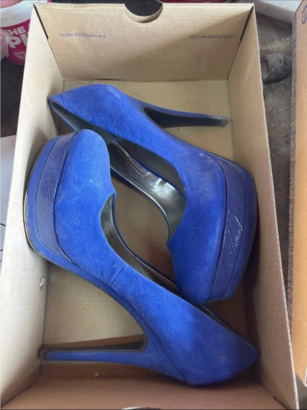 EVIE Cobalt Blue Suede Platform Stiletto Pumps